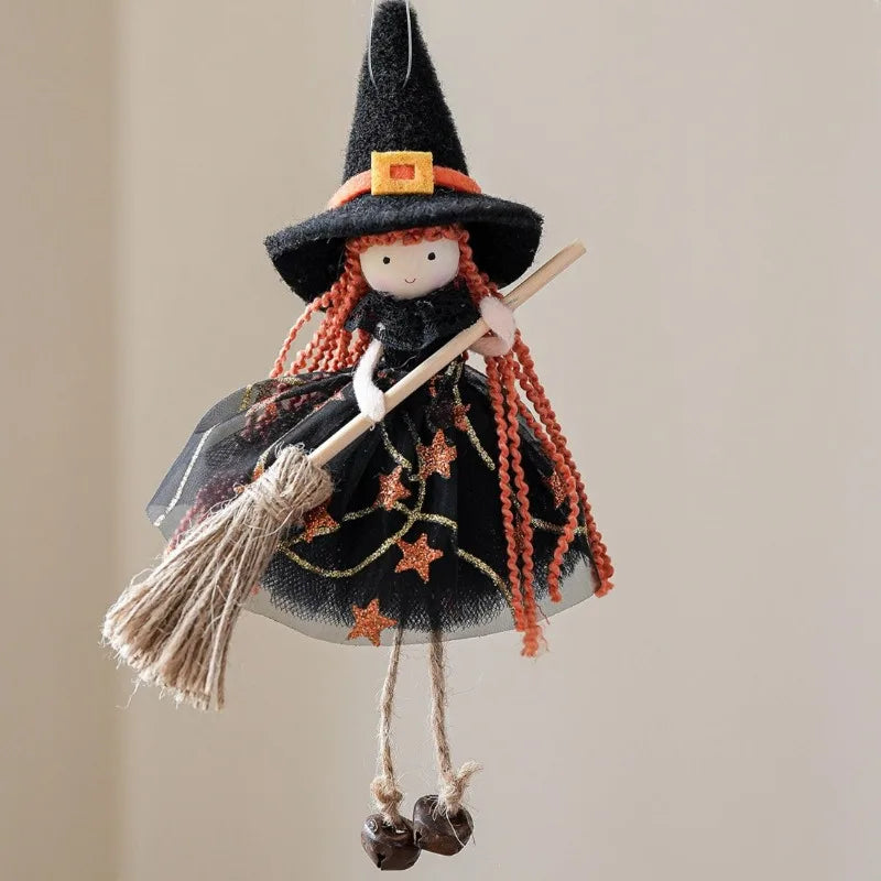 Cute Halloween Witch Pendant Halloween Decoration Home Decor Pumpkin Ghost Witch Hanging Pendant Halloween Creative Gift