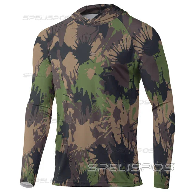 Hoodies Fishing Shirts UPF 50+ Anti-UV Yacht Sea Fish Maillot Beach Gear Lightweight Breathable Angling Tops Wear Running Hood