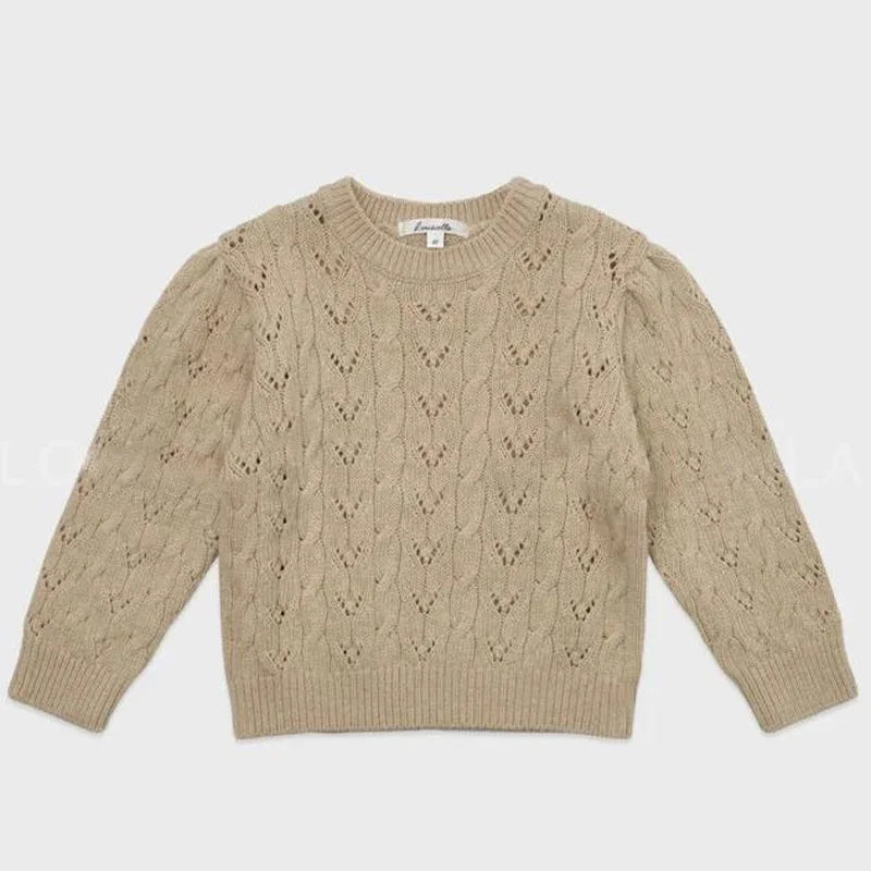 2025 Lou Autumn Girls Blouse and Skirts Set Vintage Kids Sweaters Knitted Cardigan Casual Pant Winter Warm Outwear Coats Suit