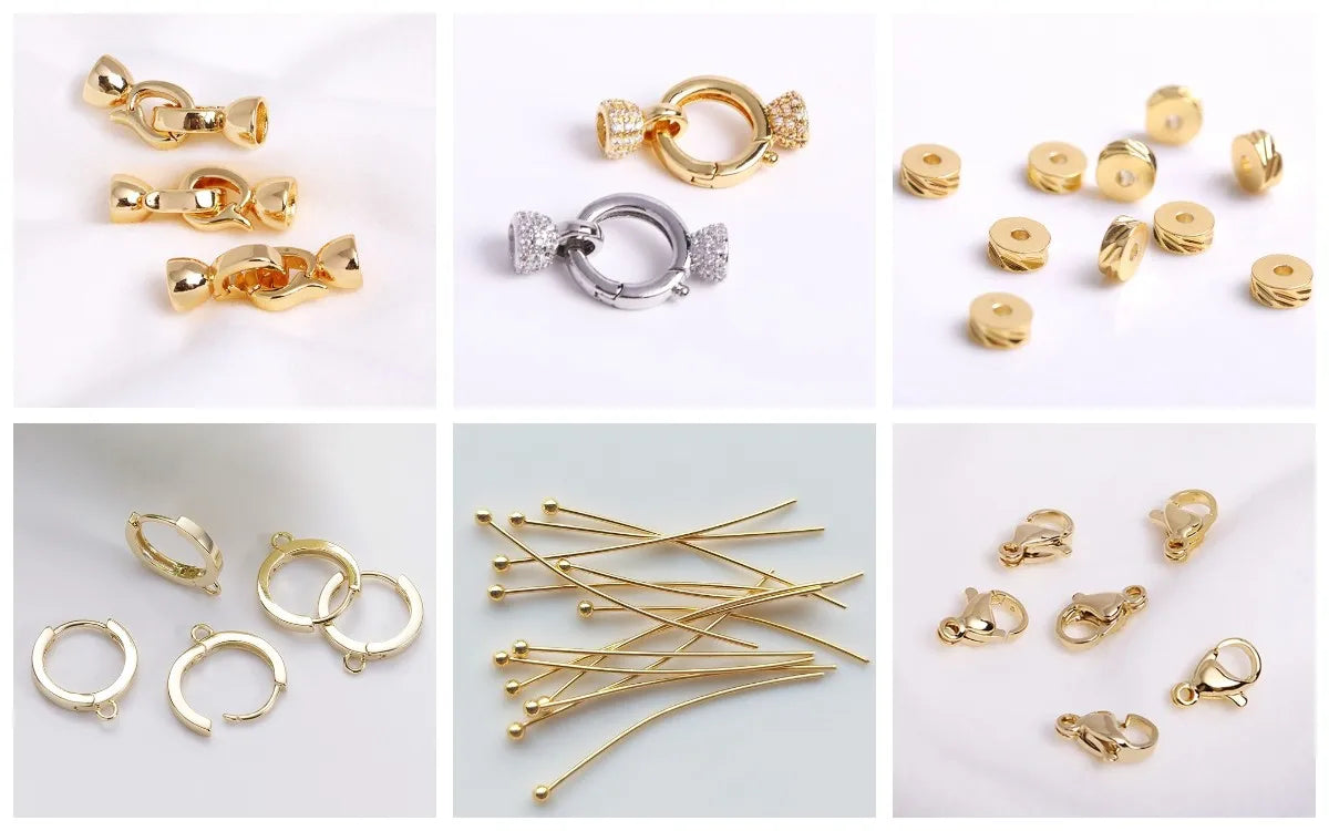 Earring Hooks with Open Loop 18K Gold Plated Ear Wire For Earrings Making Supplies Earwire DIY Accessories