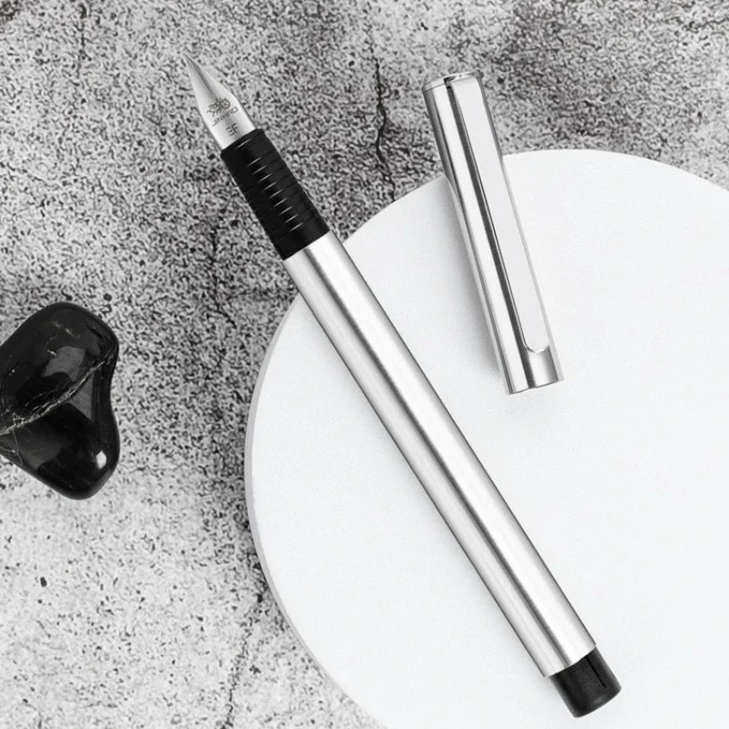 Jinhao 65 Black Silver Colors Fountain Pen EF F 0.30mm Nib Luxury Elegant Pen Business Office Student School Stationery Supplies