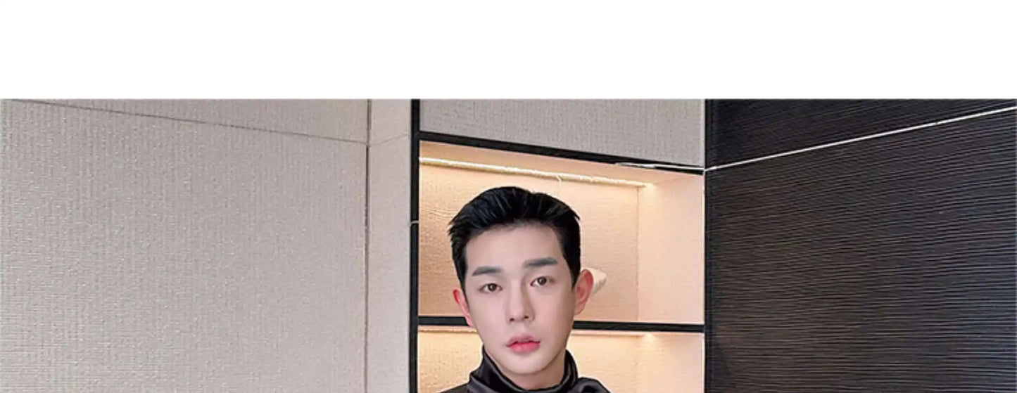 IEFB Korean Fashion Men's Shirt Bow Tie Design Loose Simple Fresh Long Sleeve Casual 2024 Spring Solid Color Male Tops 9C5081