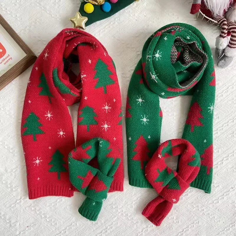 fashionable Christmas Tree scarf warm shawl Christmas scarf student couple Christmas gift 2026 Winter Warm Neck Protection Scarf