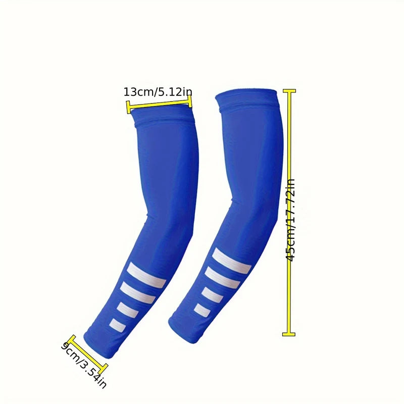2Pcs Summer Outdoor Sun Protection Arm Sleeves Quick-drying Breathable Night Running Cycling Reflective Ice Silk Sleeves