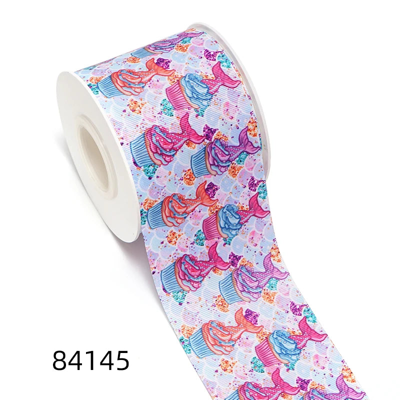 5 Yards Printed Grosgrain Ribbons For Bows DIY Craft Decoration Packaging Supplies 84400