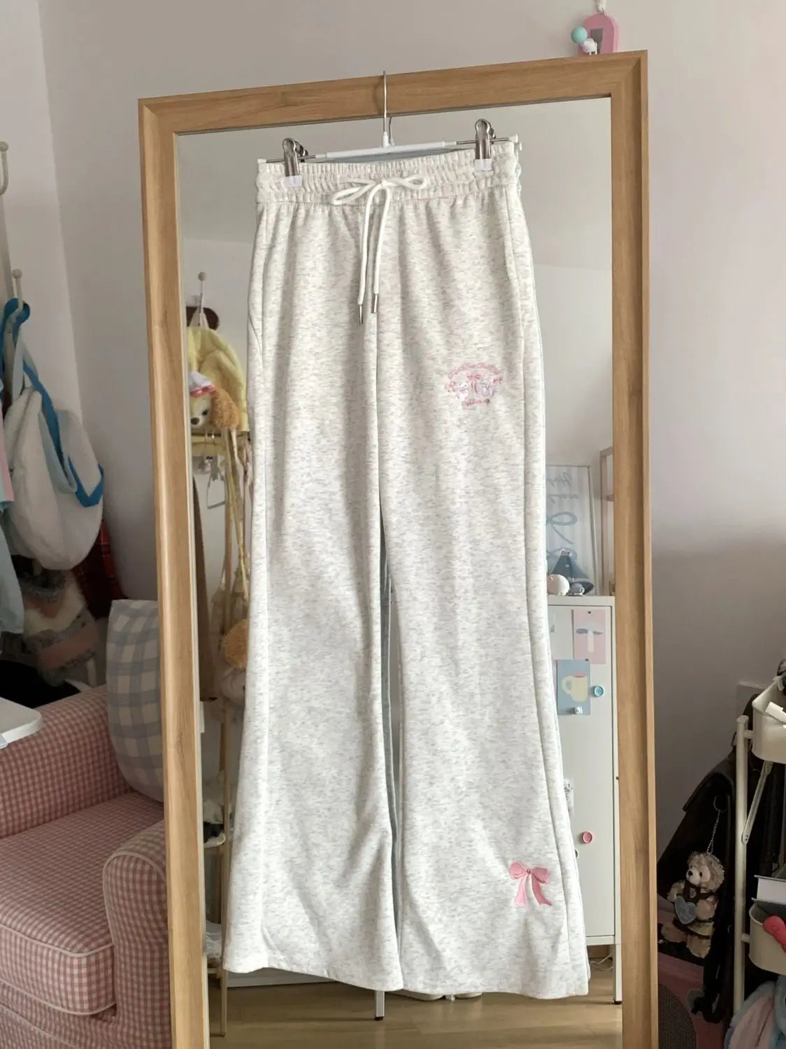 Sweet Girl Cute Straight Pants Spring New Casual All Match Sports Sweatpants Elastic Waist Cartoon Y2k Aesthetic Women Pants