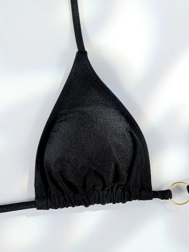 Miyouj Bandage Bikinis Sexy Swimwear Women Swimsuit Triangle Bikini Sets 2025 Bathing Suits Micro Thong Print Swimsuits