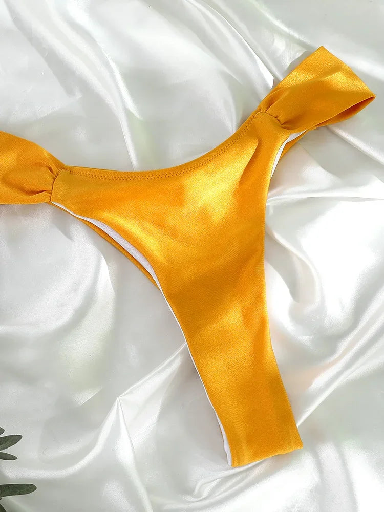 Push Up 2-Piece Bikini Swimsuit Ruffles Bikinis Set Black Swimwear 2025 Women Bathing Suit Sexy Biquini Mujer Beachwear Summer