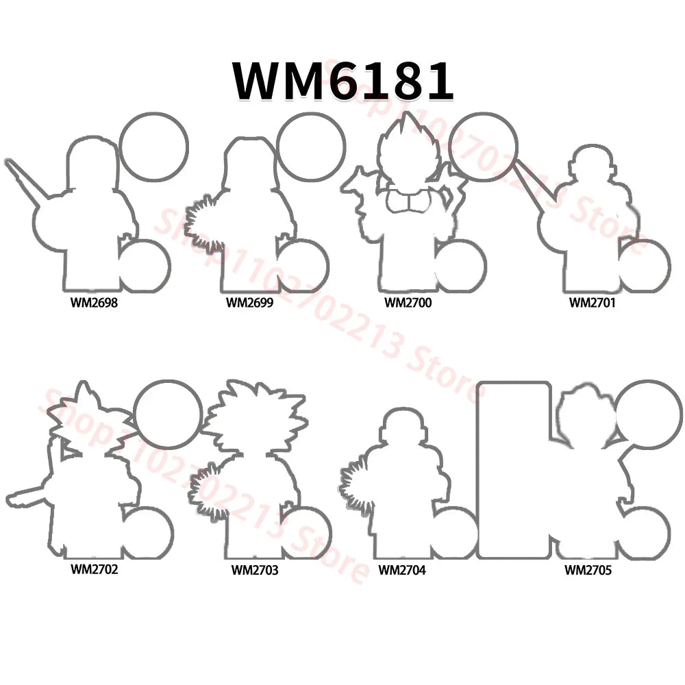 Anime Building Blocks Set WM6183 Educational Toys for Kids, Christmas Gift Bricks Collection Cool Model for Boys WM6220 WM6221