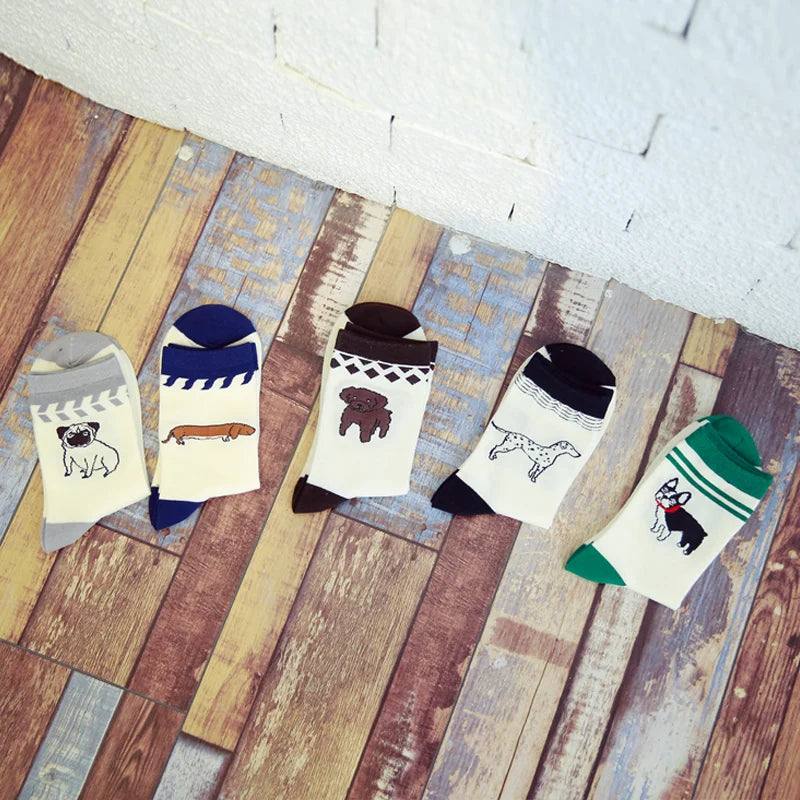 Cotton new men in tube socks cotton Man socks animal dog pet assembled autumn winter sock EUR39-44