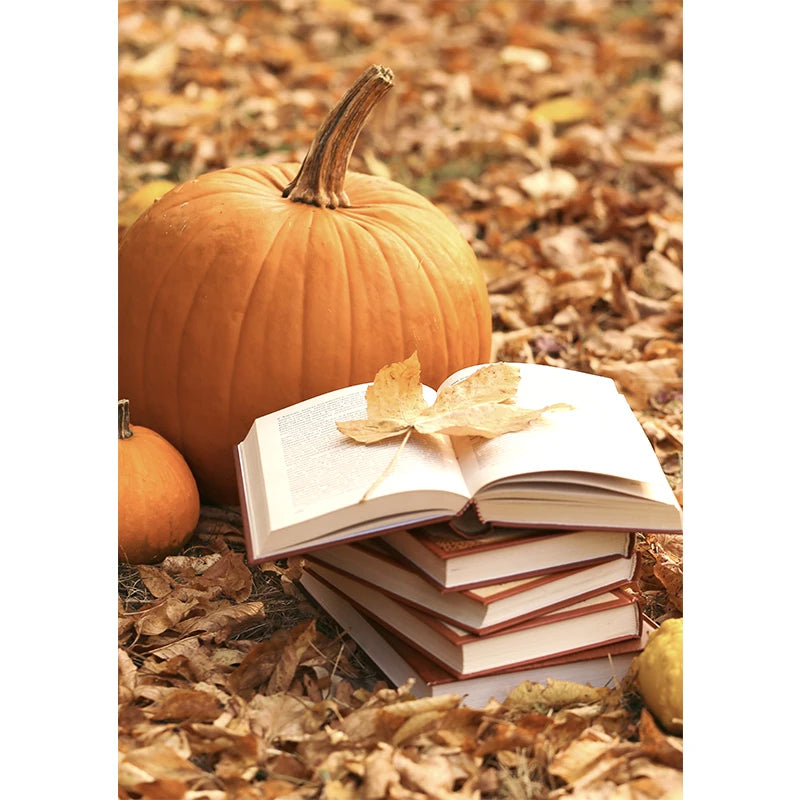 Autumn Yellow Leaves Fall View Landscape Wall Art Print Canvas Painting Pumpkin Halloween Poster Picture Living Room Home Decor