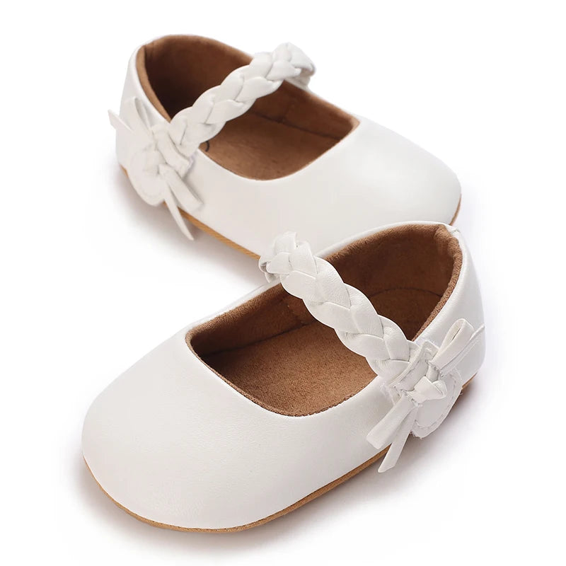 Cute Lace Baby Princess Shoes for Spring And Autumn 0-18M Infant Girls Anti-Slip Rubber Sole Bow Detail Anti-Slip Footwear