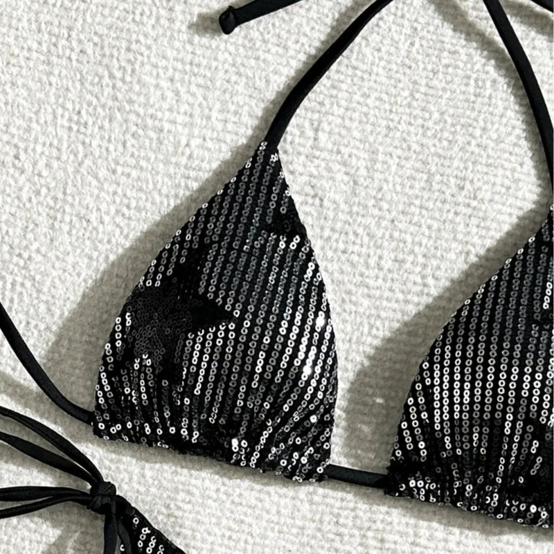 Shining Sexy Bikinis Swimsuits Women's Swimwear Push Up Female Beach Swim Wear Bathing Suits Brazilian Bikini Set Pool Bather