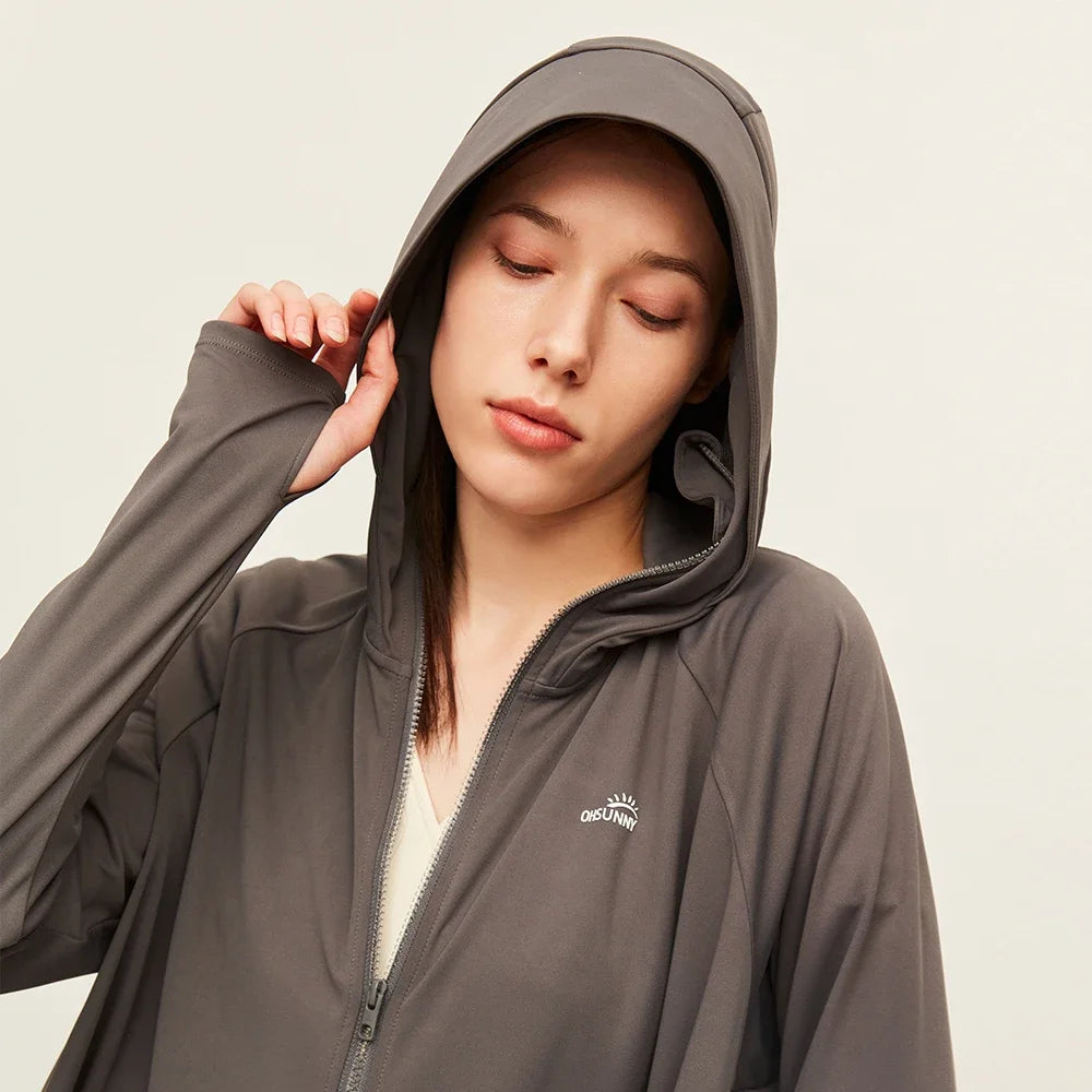 OhSunny Anti-UV UPF 50+ Sun Protection Coats Hooded Professional Sunscreen Loose Batwing Sleeve Outdoor Cycling