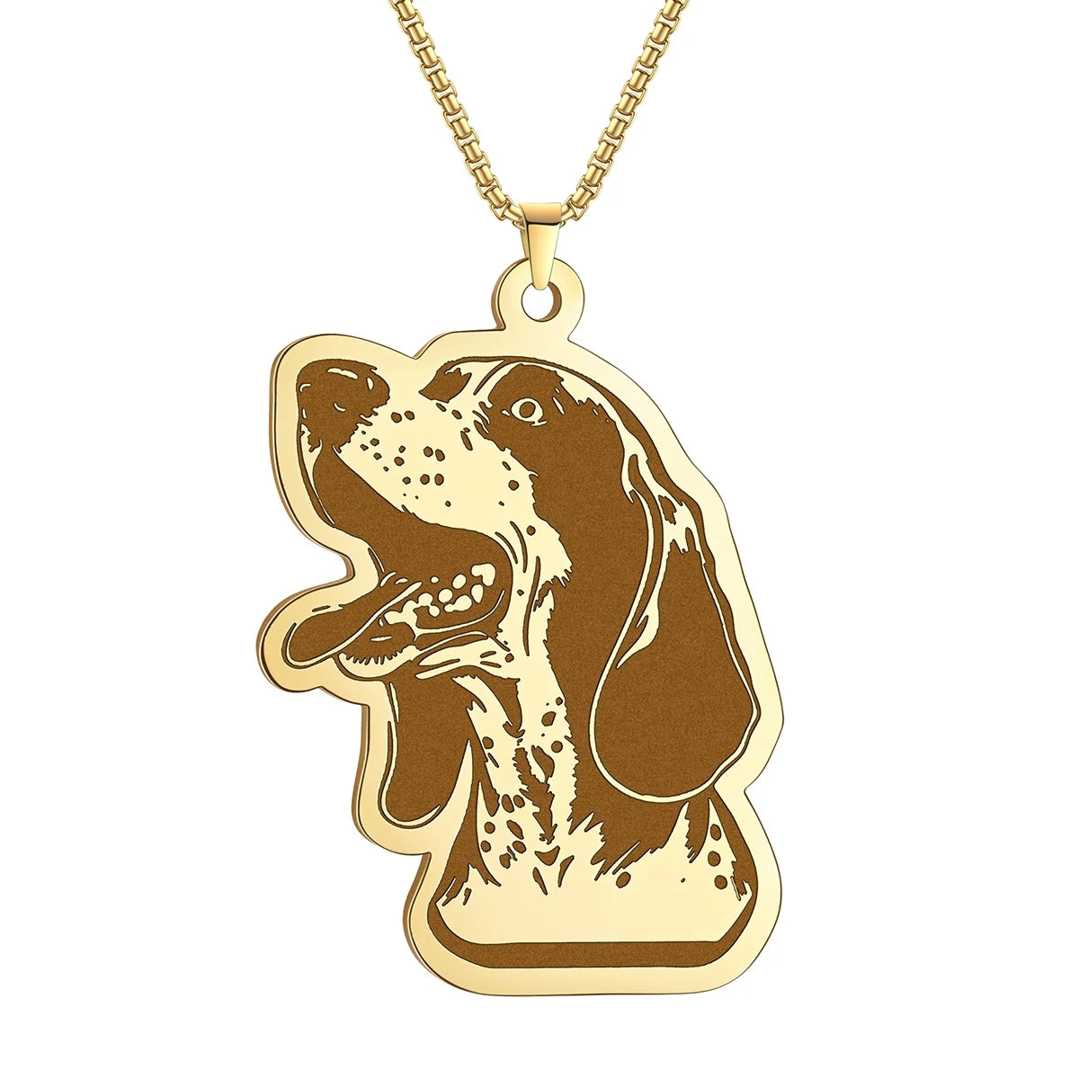 Kinitial Cute Dog Puppy Pendant Necklace For Women Men Stainless Steel Charm Necklace Wholesale Christmas Gift Jewelry