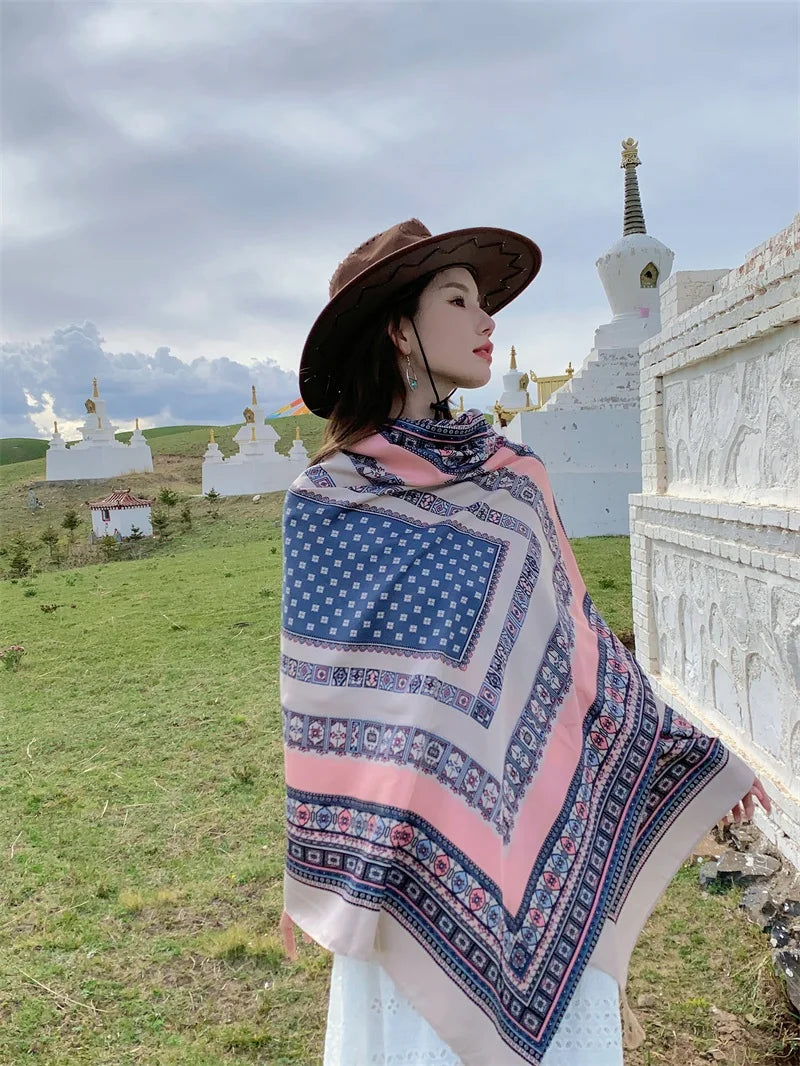 Travel Beach Sunscreen Scarves for Women Bikini Large Sarong Wrap Scarf Brazilian Swimsuit Bathing Cover-ups 17 Styles 90x180cm