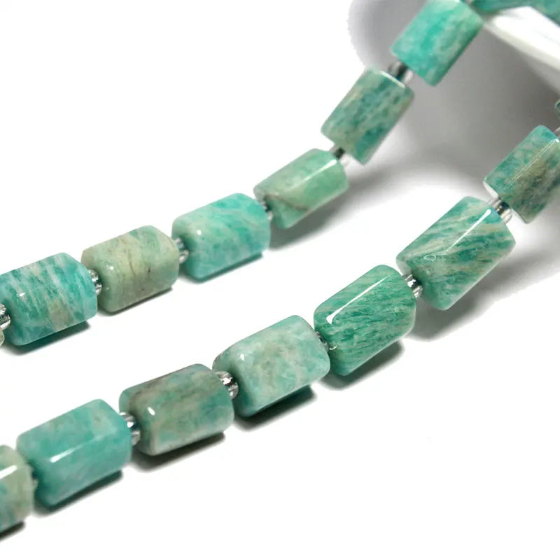 Natural Tourmaline Apatite Emerald Agates Amethysts Jades Cylinder Stone Spacer Beads for Jewelry Making DIY Bracelet 7.5inch
