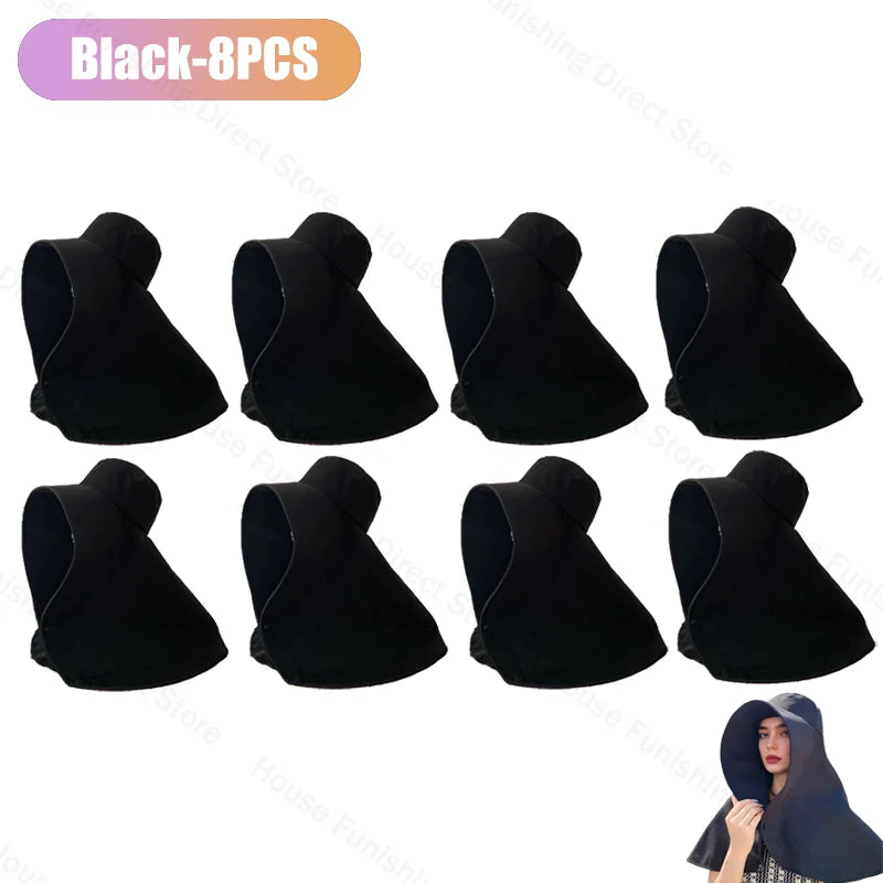 Summer Women Cap Outdoor Uv Anti Neck Protection Sun Visors Hat Fishing Hiking Big Brim Shawl Sunscreen Ponytail Cap Solid Color
