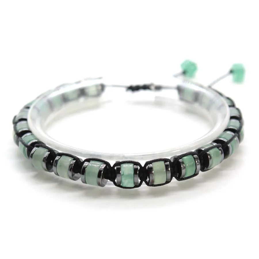 Handmade Braided Crystal Stone Bracelets For Couple Natural Amethyst Tourmaline Rope Macrame Adjustable Women Bracelet Jewelry
