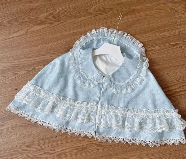 Original Lolita Dress Cape Set New Spring Autumn Sweet Girl Lace Princess Jsk Cake Dress Fairy Suspender Dress Shirt Outfit