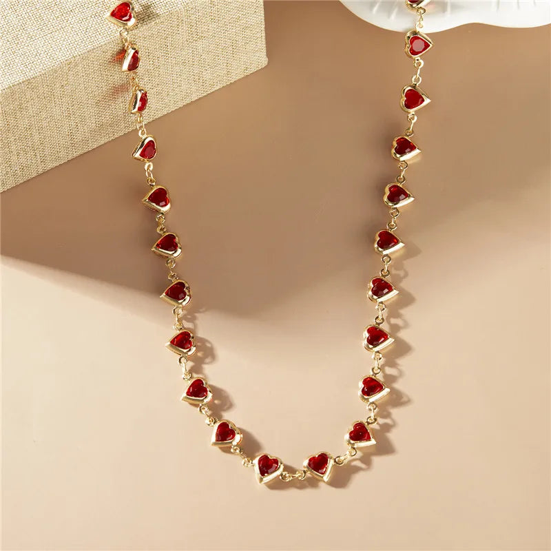 Exquisite Boho Candy Color Heart Shaped Crystal Bracelet for Women Fashion Charm Zircon Butterfly Pearl Metal Chain Bracelets