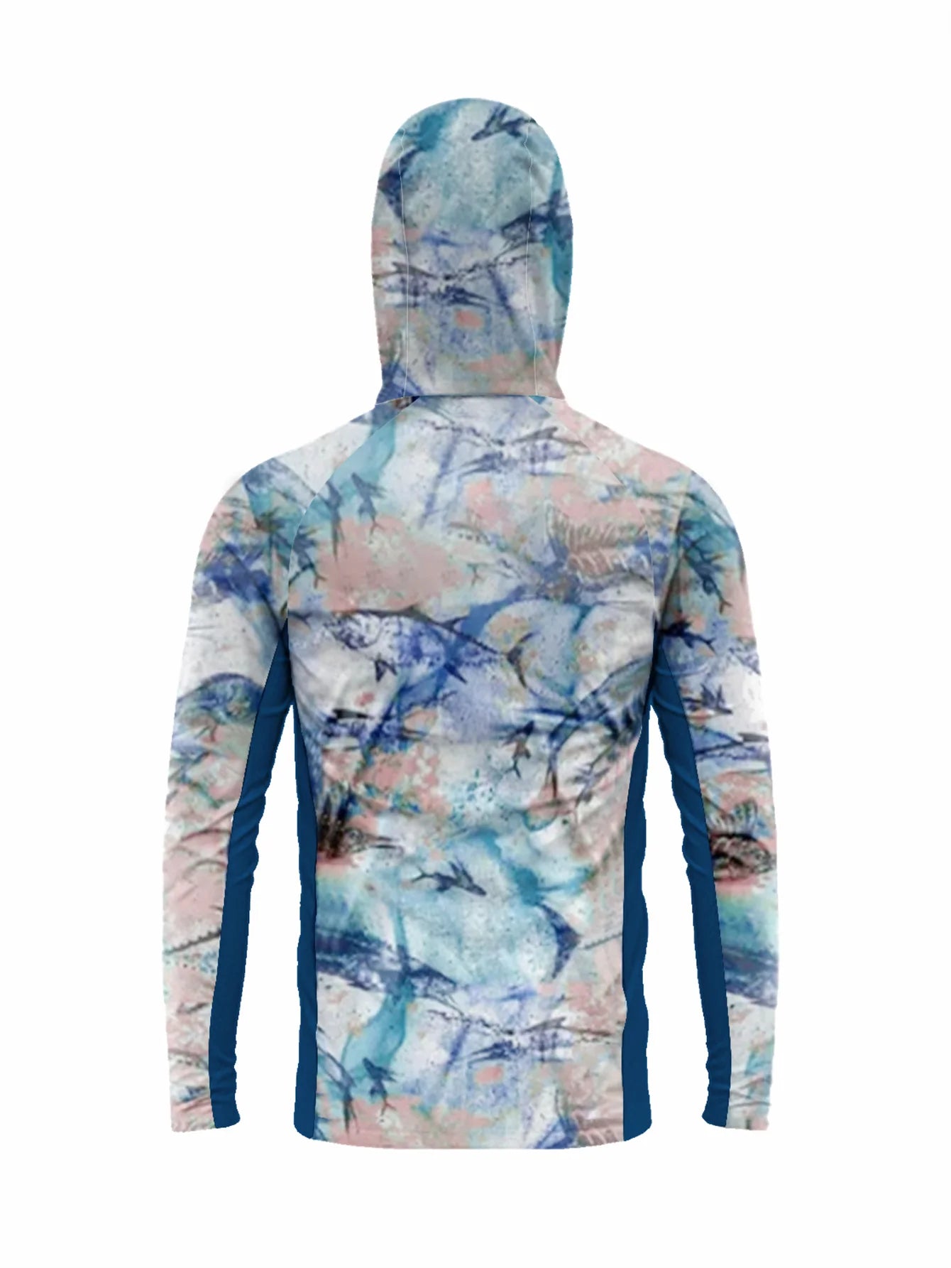 Long Sleeve Fishing Shirts Men Sun Protection Hoodie Mask All-in-one Fishing Clothing Hunting Camping Angling T-shirt Upf