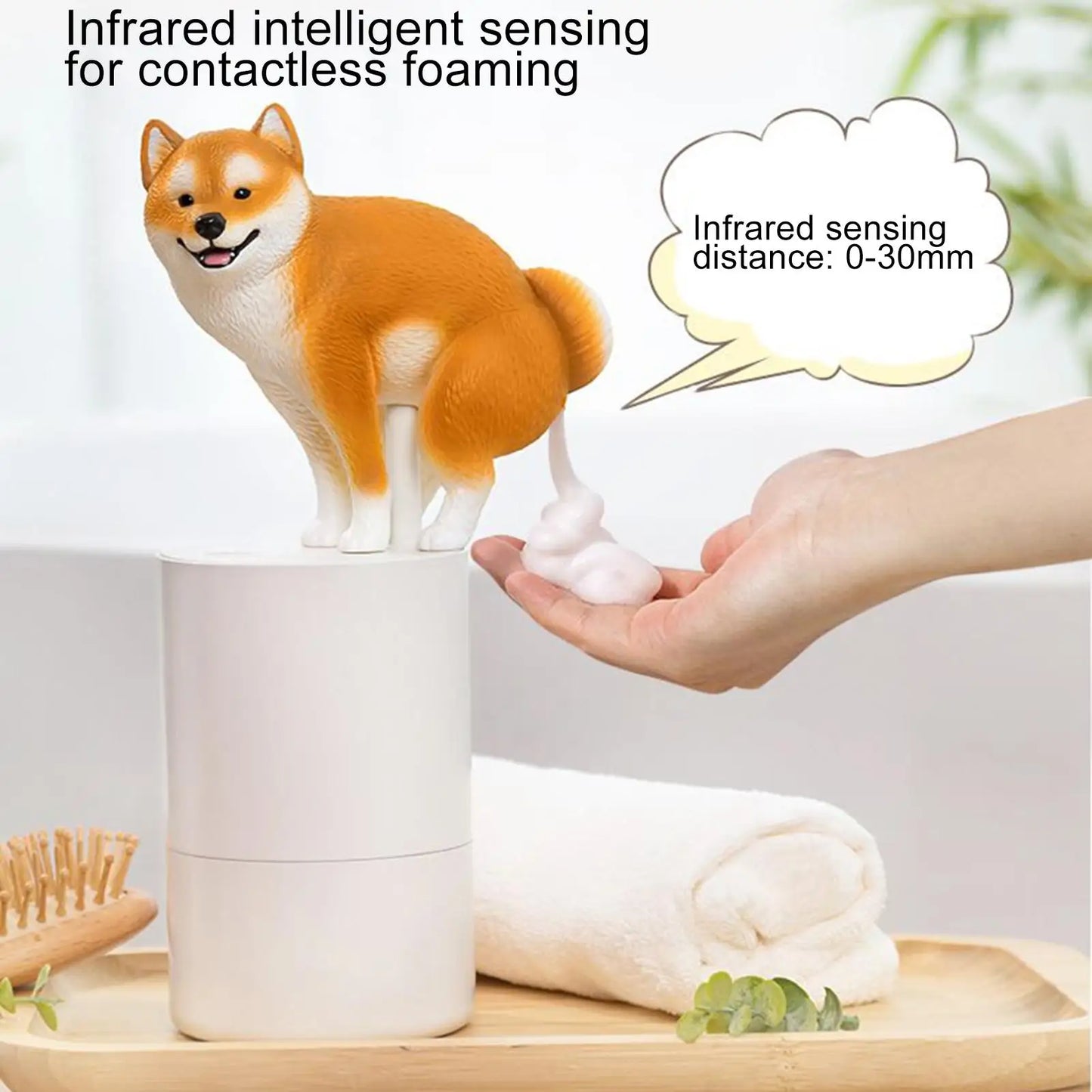 Automatic Soap Dispenser Cute Shiba Inu automatic sensing foam hand soap dispenser Bathroom Accessories perfect Christmas gift