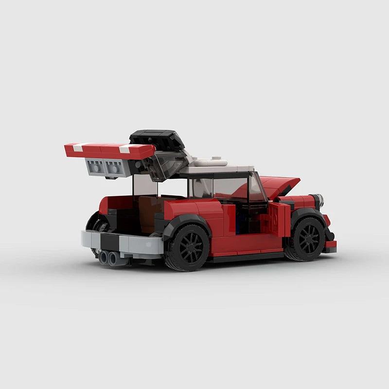 MOC Classical Speed Car City Super Race Vehicle Mini Cooper Model Building Block Brick Racing Technical Christmas Gift