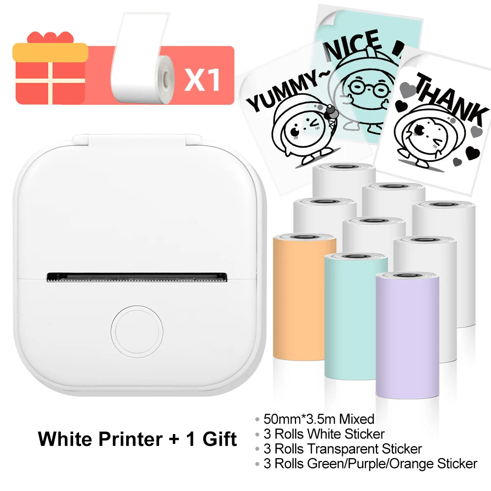 Phomemo T02 Wireless Pocket Thermal Printer Portable Mini Wirelessly BT Connect 203dpi Photo Label Memo List Printing Clearly