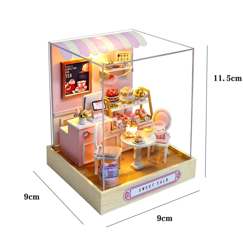 DIY Book Nook Kit Wooden Doll House 3D Puzzle Assembly Toy Home Bookend  Bookshelf Insert With Furniture Toys For Christmas Gift