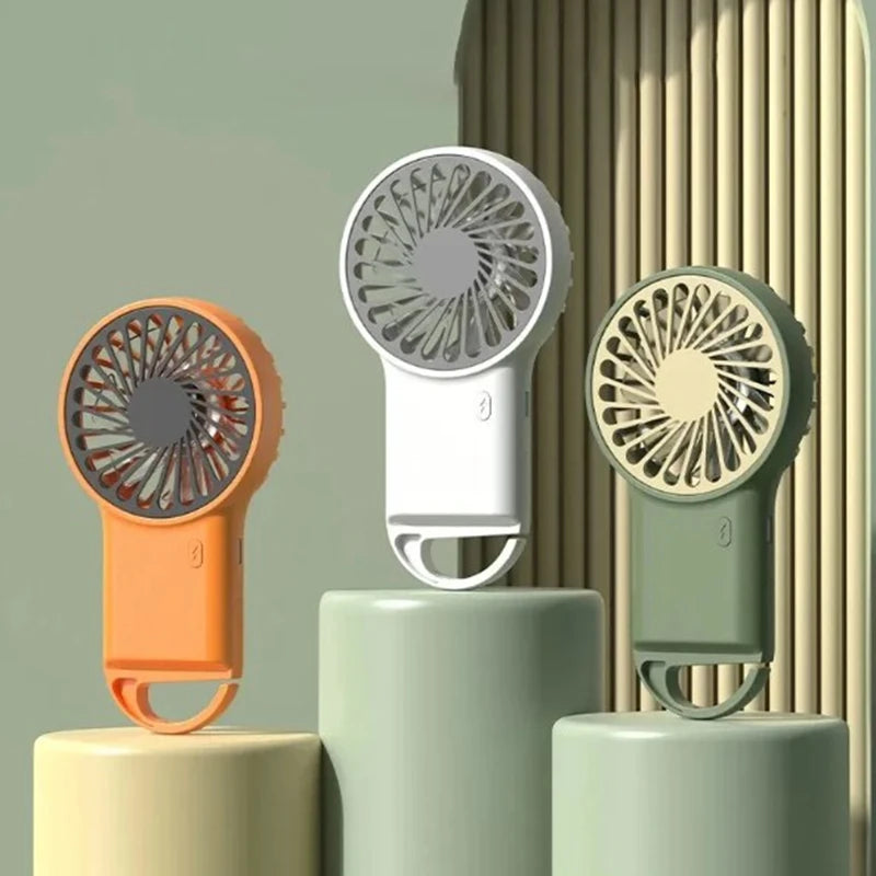 Cooling Electric Fan 3 Wind Speed Portable Pocket Fan For Travel Indoor Outdoor Usb Desktop Rechargeable Handheld Fan with Hook