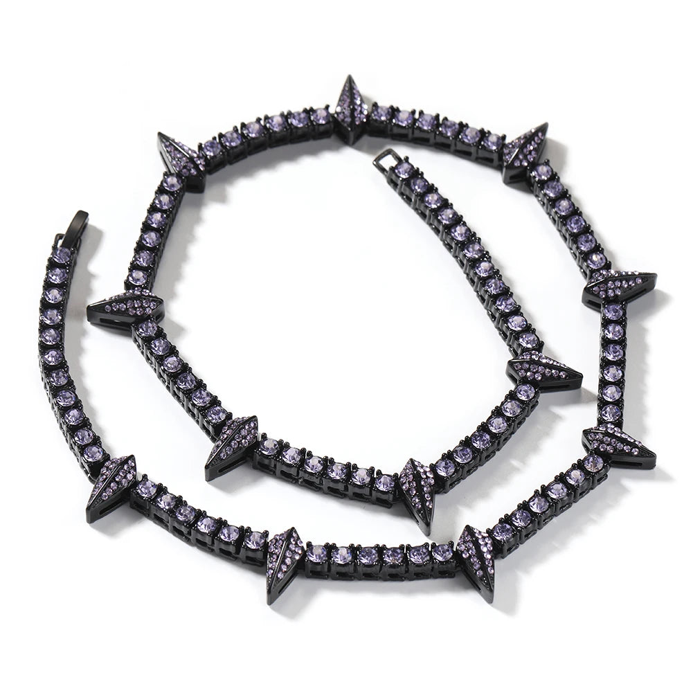 Uwin Black Panther Necklace Zinc Alloy Rhinestone Full Iced Out Personalized 5mm Tennis Chain For Men Christmas Gift