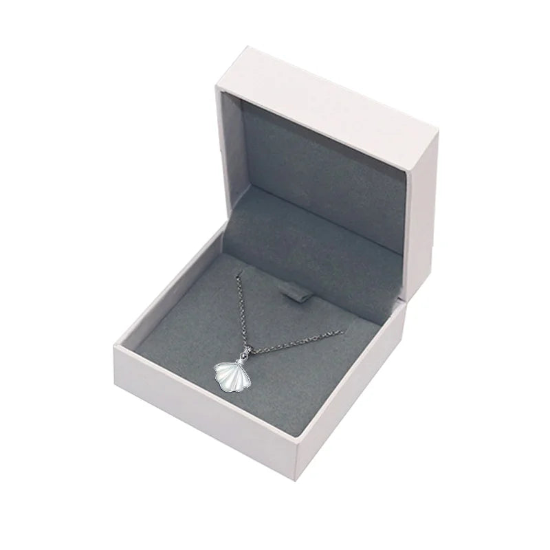 2024 Projection Engagement Necklace Shell Shape 925 Sterling Silver for Propose Girlfriend Wife Women Gifts