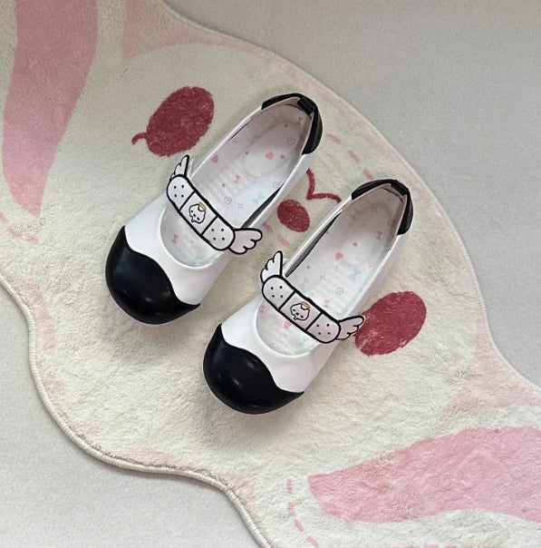 Flat-bottomed Kawaii Leather Shoes Original Design Girls Cute Mary Jane Round Head Shoes Spring and Autumn Lolita Flat Shoes