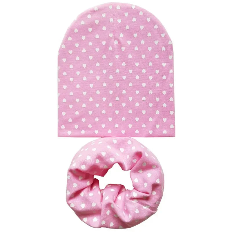 Star Print Cotton Baby Hat Autumn Winter Baby Girls Hat Boys Cap Toddlers Infant Cap Scarf Children Bonnet Hats