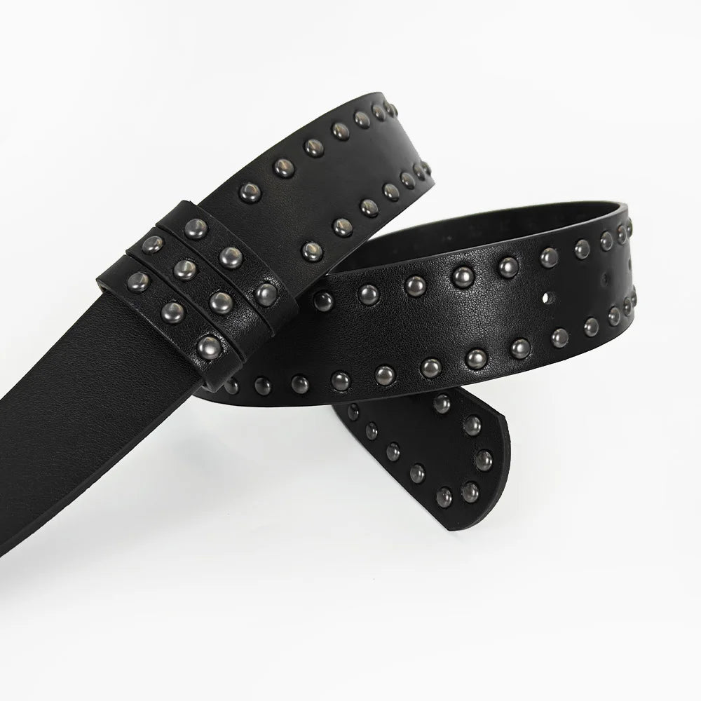 Unisex Jeans Belt sword red heart Gothic Y2k Fashion Belts For Women Designer Luxury Black Rivet Punk Accessory Men's Belt Male