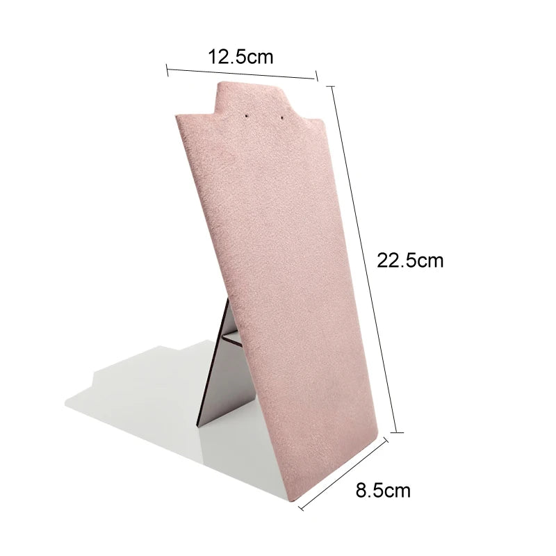 Wooden Necklace Stand White Pu Jewelry Pendant Display Holder Organizer Storage Easel Shelf Rack 3 Color 12.5*22.5Cm