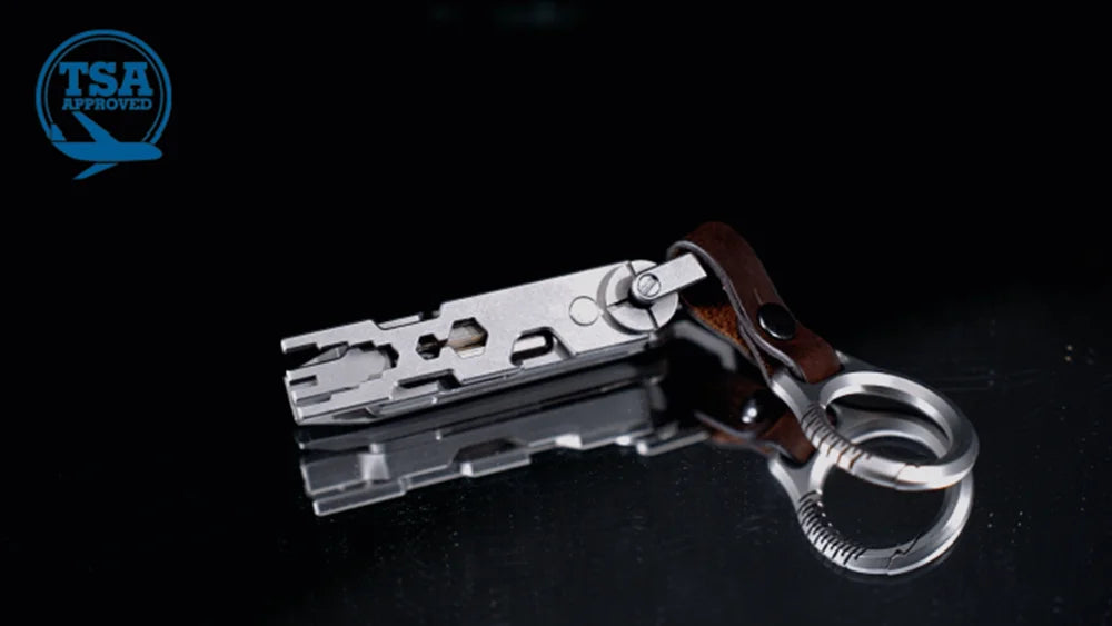 EDC TItanium Alloy with Titanium Key Ring Pry Bar Screwdriver Bottle Opener Handle Multi-tool profession Portable Outdoor Tools