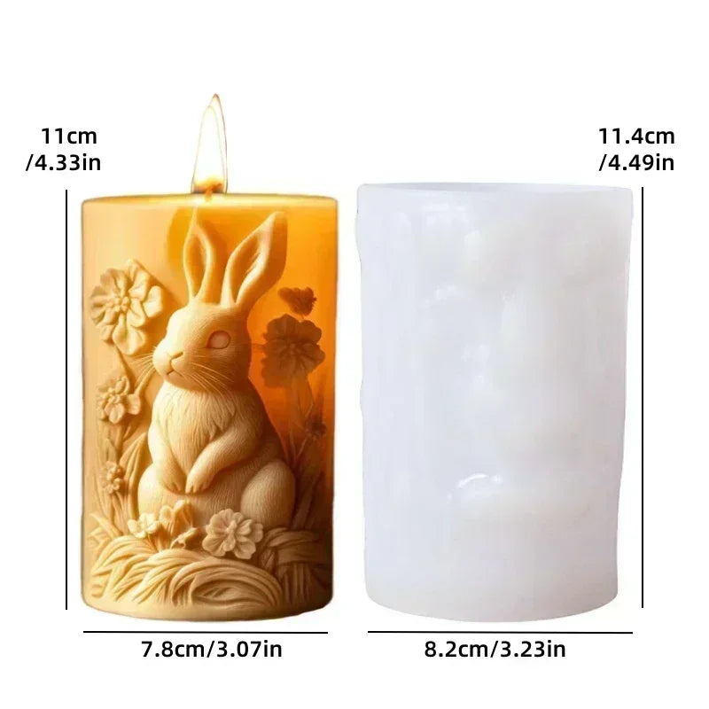 DIY elk relief cylindrical candle silicone mold sika deer flower relief resin mould Forest sika deer gypsum molds Christmas gift
