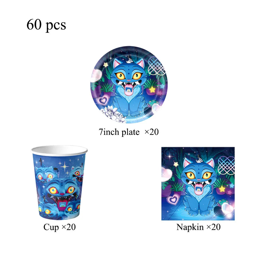 K-Ppop Demon Hunter Party Favor Disposable Tableware Set Backdrop Banner Slap Bracelets Baby shower Birthday Christmas Gift