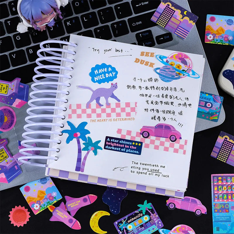 30 Pcs Kawaii Cartoon Handbook Stickers Pack Journals Labels Sticker Collage Decorative Scrapbooking Stationery School Supplies