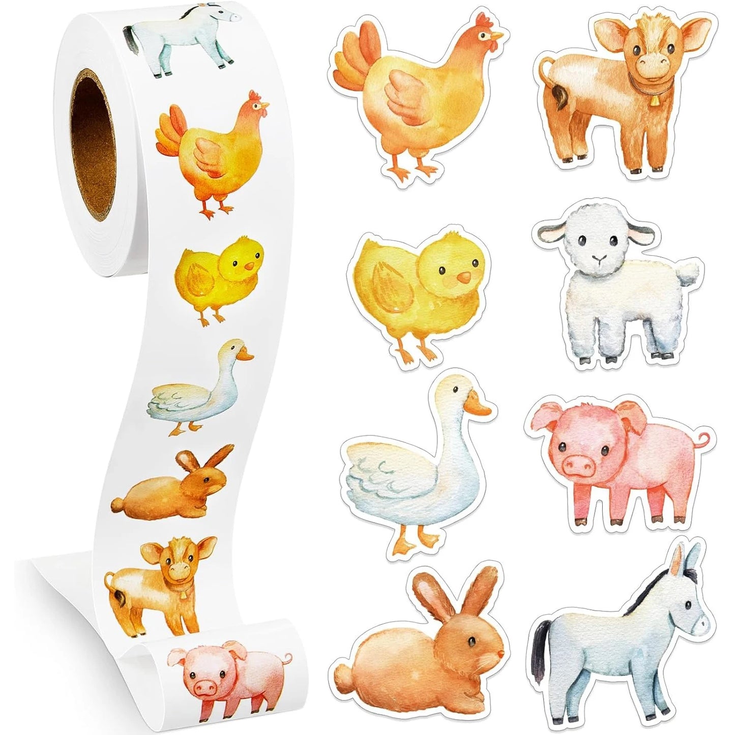 500Pcs/rolls 2.5cm/1inch Dinosaur Animal Anomaly Shaped Sticker Decoration Gift Box Sticker Label Stationery Sticker