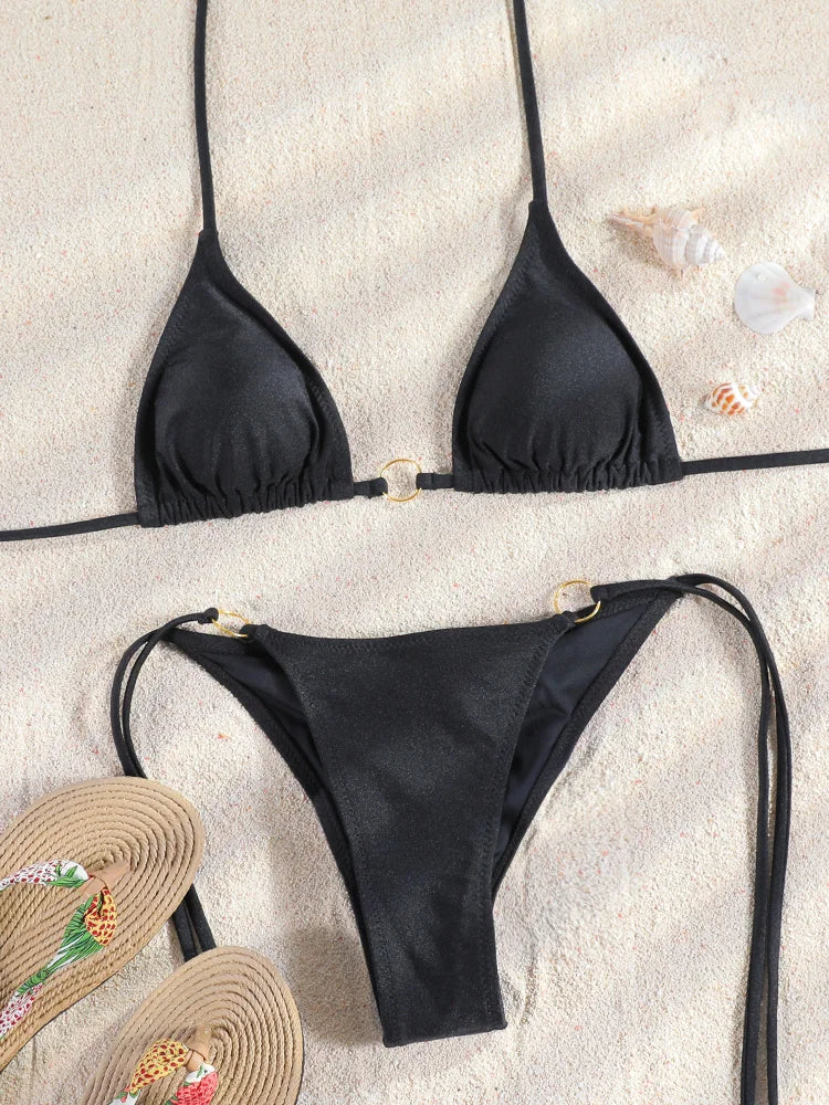 Miyouj New Bikinis Printed Swimwear Women Sexy Swimsuit Bandage Bikini Set 2024 Beachwear String Bathing Suits Micro Biquinis