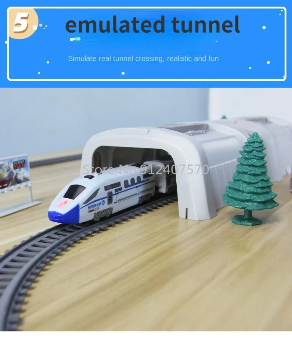 Electric Train toy High Speed Train Model Railway Track Rail Toy Car Assemble DIY Set Children Christmas Gift Toy for Boy