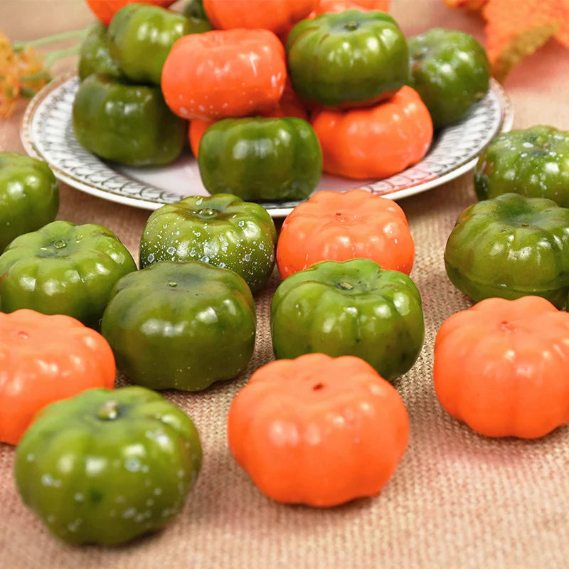 25/50pcs Mini Artificial Pumpkin Simulation Vegetable Halloween Decoration Home Halloween Party DIY Fake Pumpkin Decor Props 7z