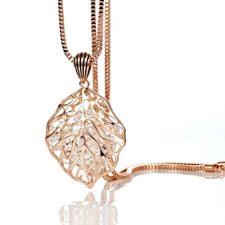 2024 Flower Long Necklaces for Women Fashion Crystal Choker Collier Femme Statement Necklaces&Pendants Accessories