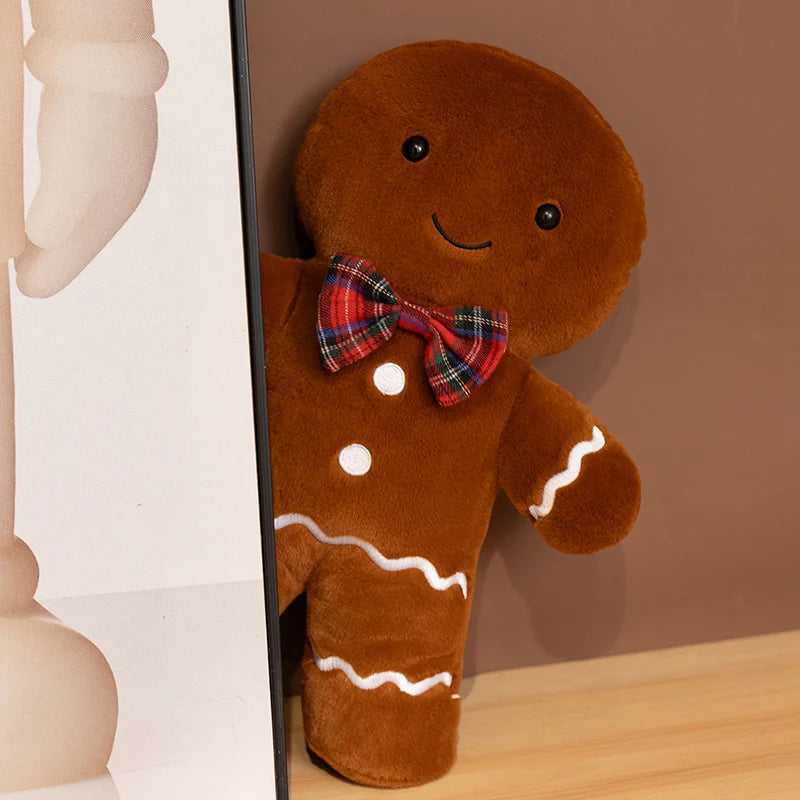 New Christmas Gingerbread Man Plush Toy Gingerbread House Key Bag Pendant Pillow Boys Girls Soft Toys Christmas Gift Party decor