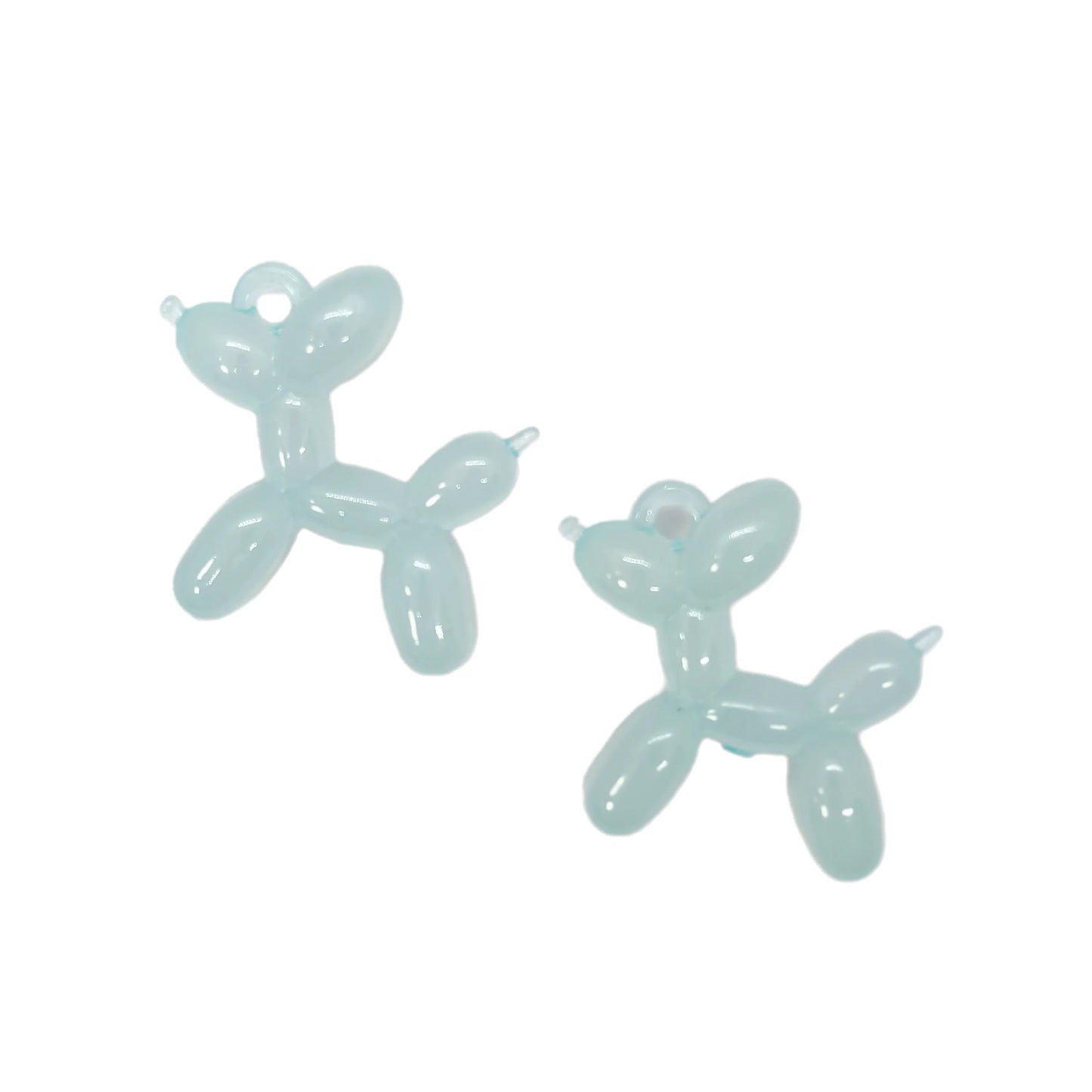 10pcs/Bag tiki hot 34mm Acrylic Jelly Colorful Cartoon 3D cute Balloon Dog DIY Bead Keychain Phone Chain Pendant Accessories