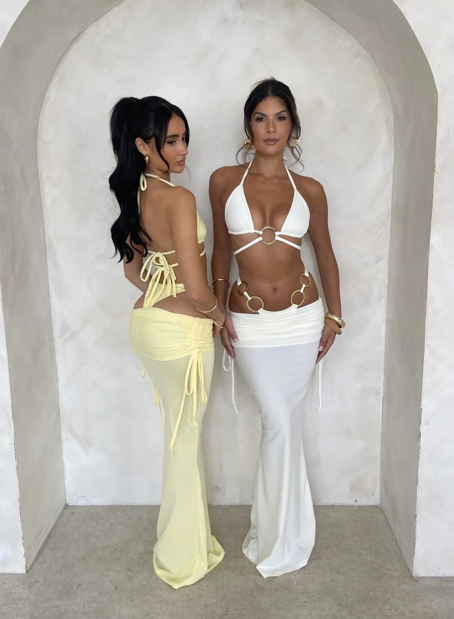 Sexy Solid 3 pieces Bikini Set With Long Skiirt Women Swimsuit 2024 Swimwear Bathing Suit Beachwear Sexy Bikinis Biquini female