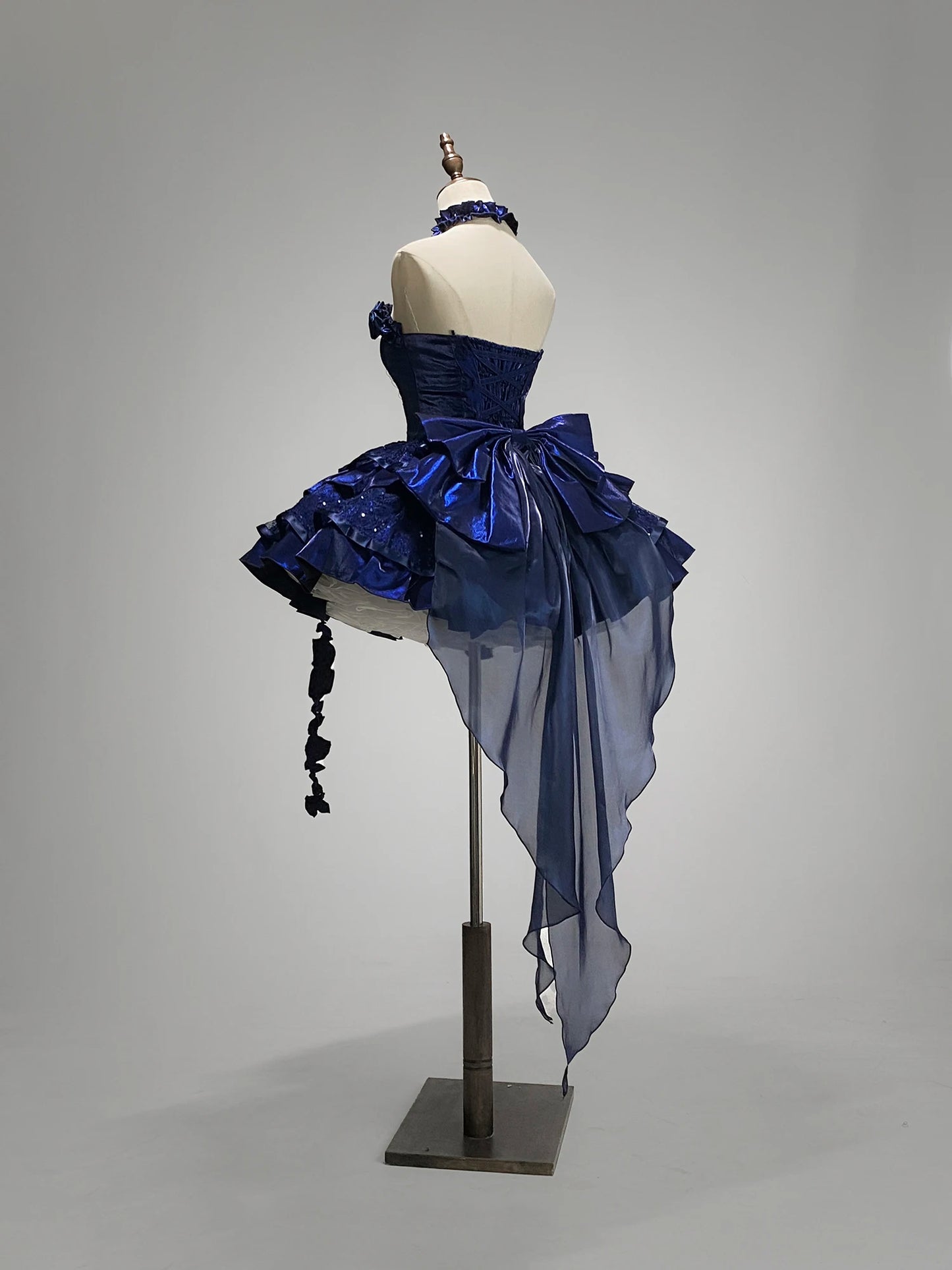 Original Lolita Dress New Christmas New Year Goth Red Fish Bone Jsk Dress Halloween Cosplay Dark Blue Slim Sling Short Dresses